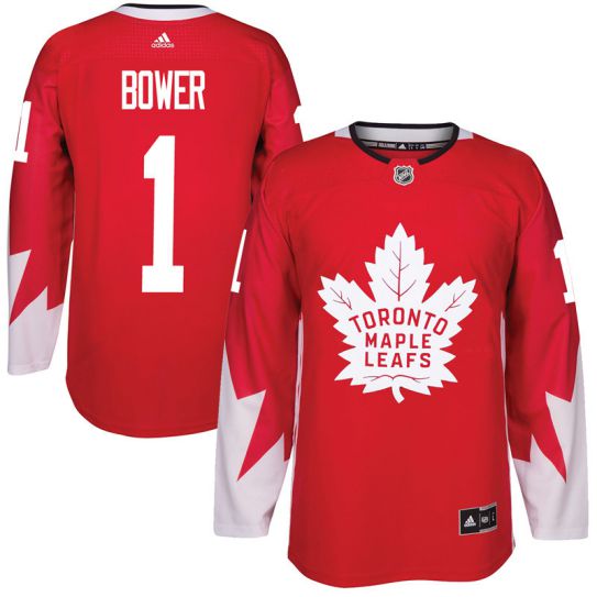2017 NHL Toronto Maple Leafs Men #11 Johnny Bower red jersey->toronto maple leafs->NHL Jersey